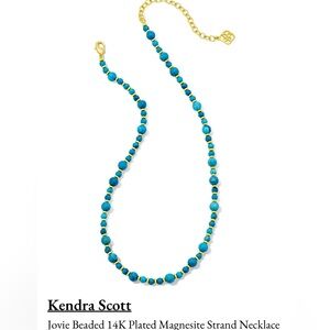 Kendra Scott Jovie gold plated turquoise magnesite strand necklace